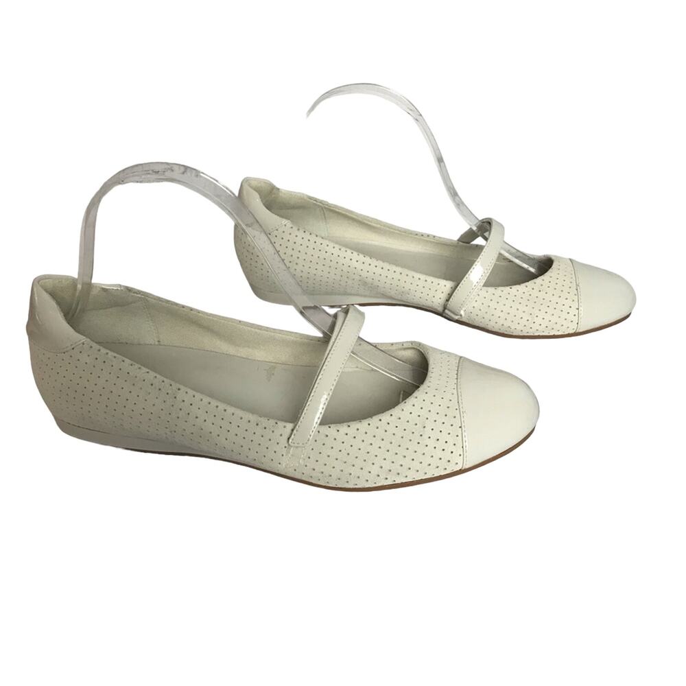 Cole Haan Gilmore Women’s Sz 8.5 Suede Mary Jane Flats Leather Cap Toe Ballet